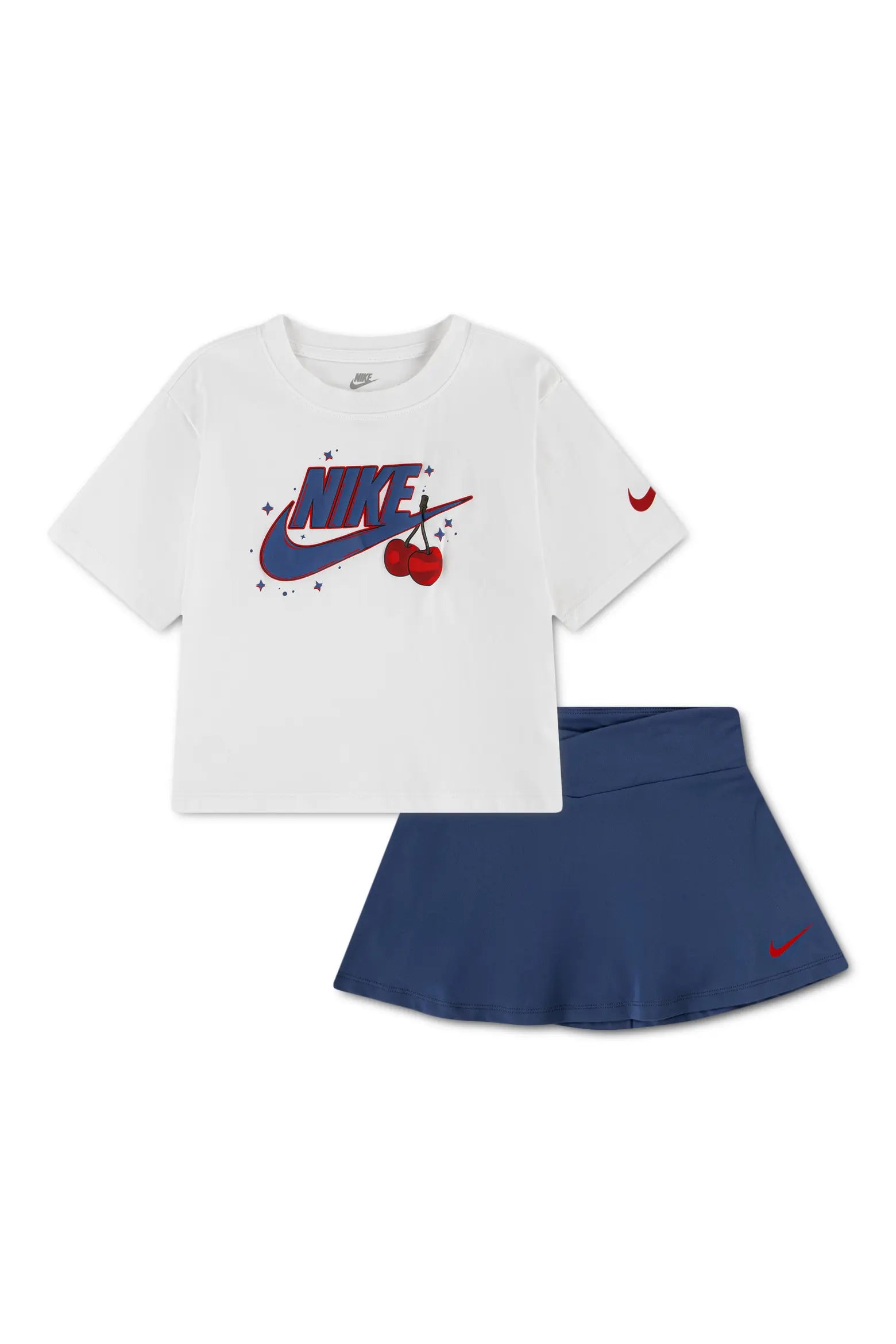 Nike Cherry Logo Graphic T-Shirt & Skort Set