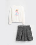 GAP Graphic Sweatshirt & Wicked Tinsel Eyelash Sweater Skirt