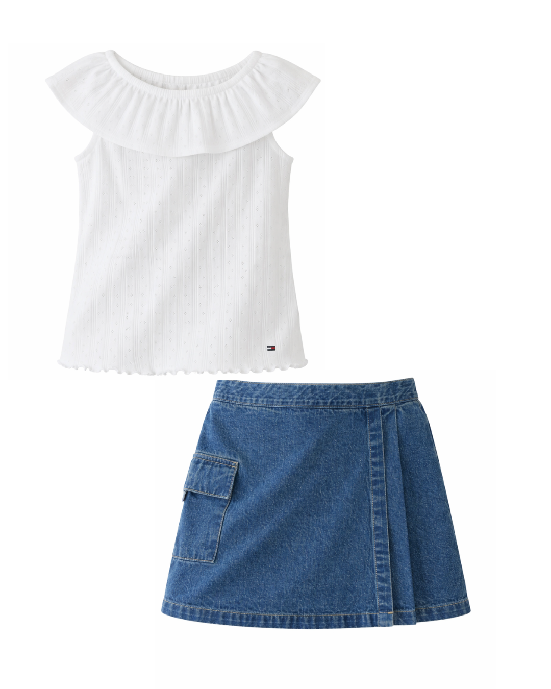 Tommy Hilfiger Cotton T-shirt & Denim Skort Set