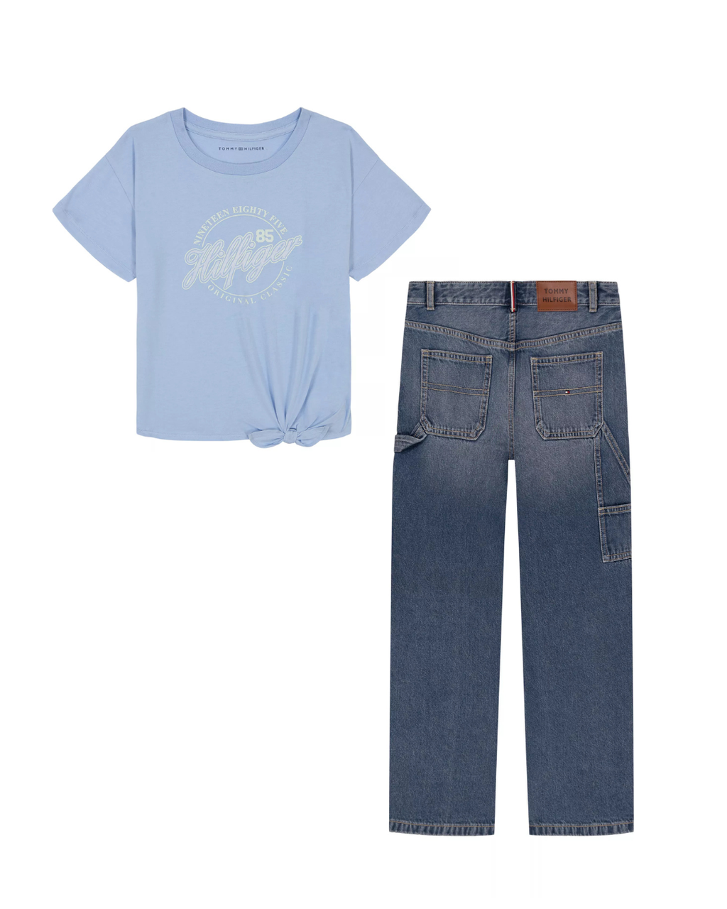 Tommy Hilfiger Cotton T-shirt & Wide Leg Carpenter Jeans