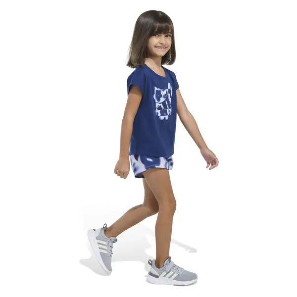 Adidas Two-Piece Short Sleeve Cotton Tee and Woven Shorts Set