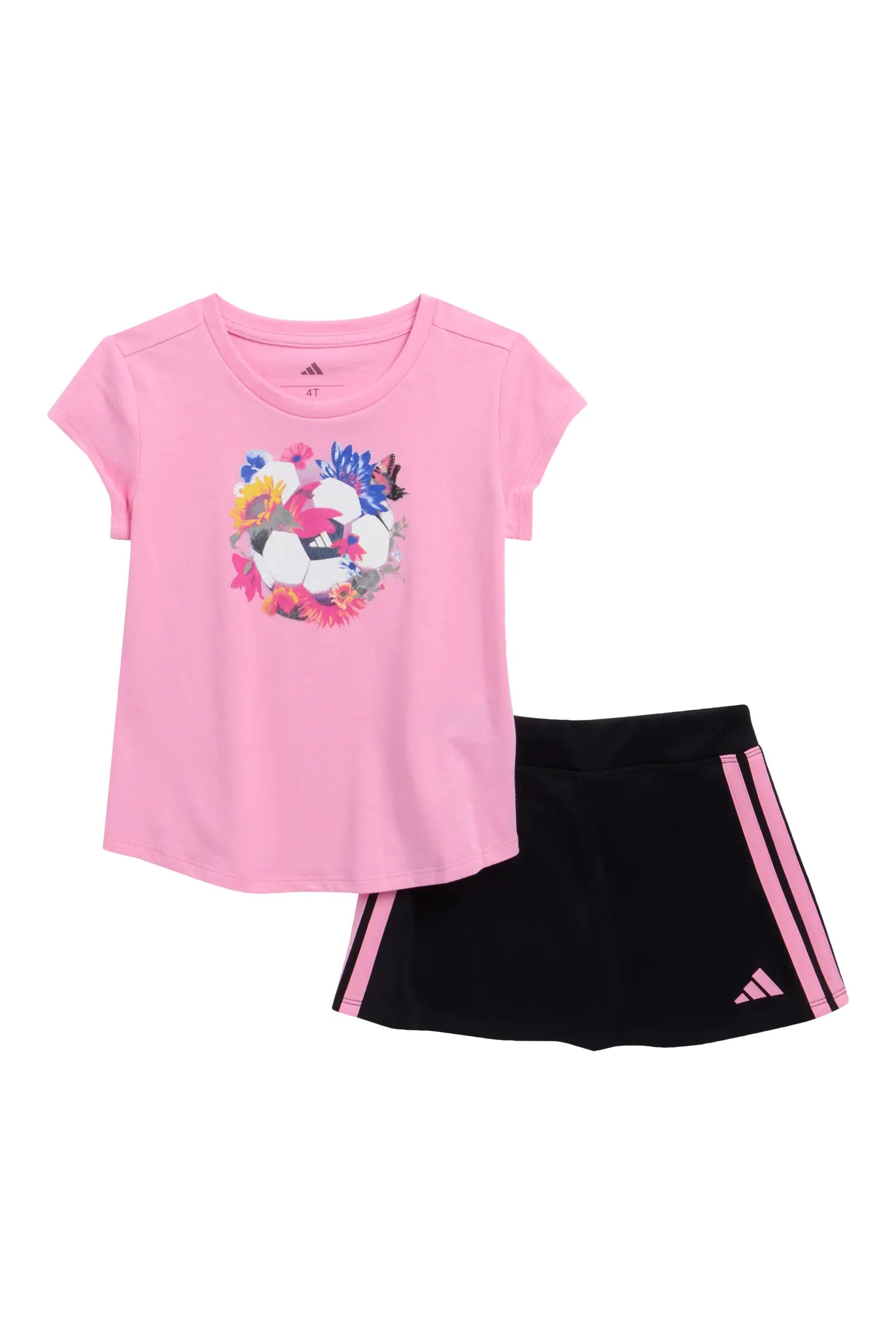 Adidas Graphic T-Shirt & Mesh Skort Set