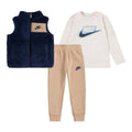 Nike Future Utility Faux Shearling Vest, Logo T-Shirt & Fleece Joggers Set