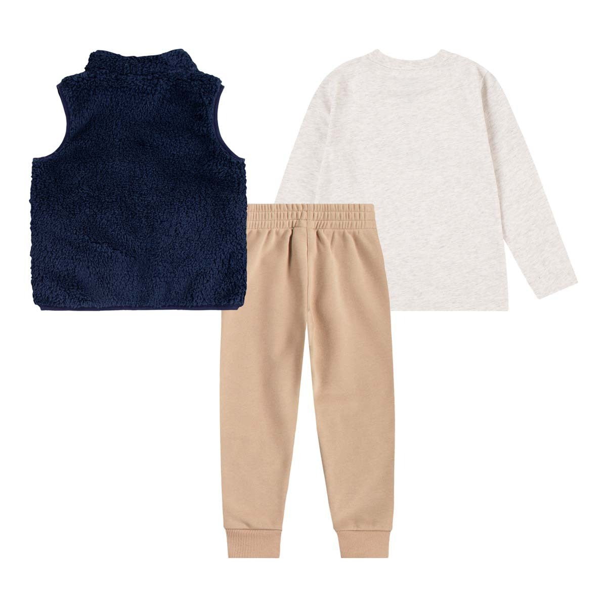 Nike Future Utility Faux Shearling Vest, Logo T-Shirt & Fleece Joggers Set