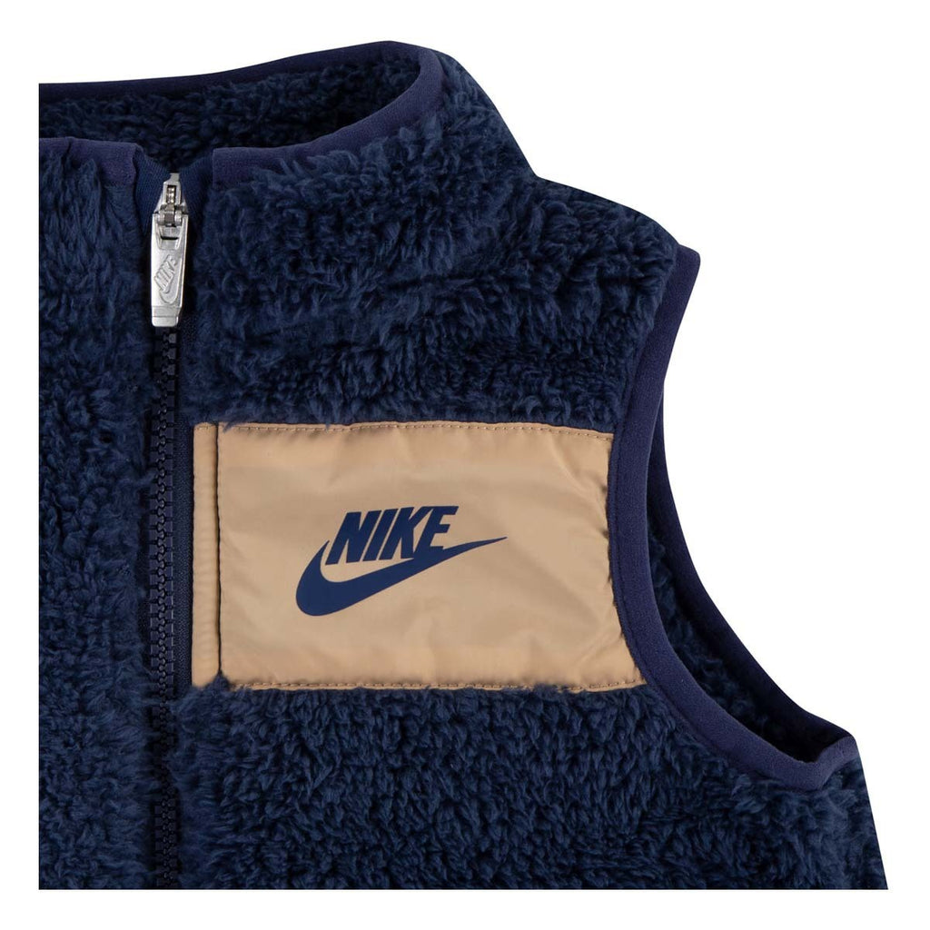 Nike Future Utility Faux Shearling Vest, Logo T-Shirt & Fleece Joggers Set