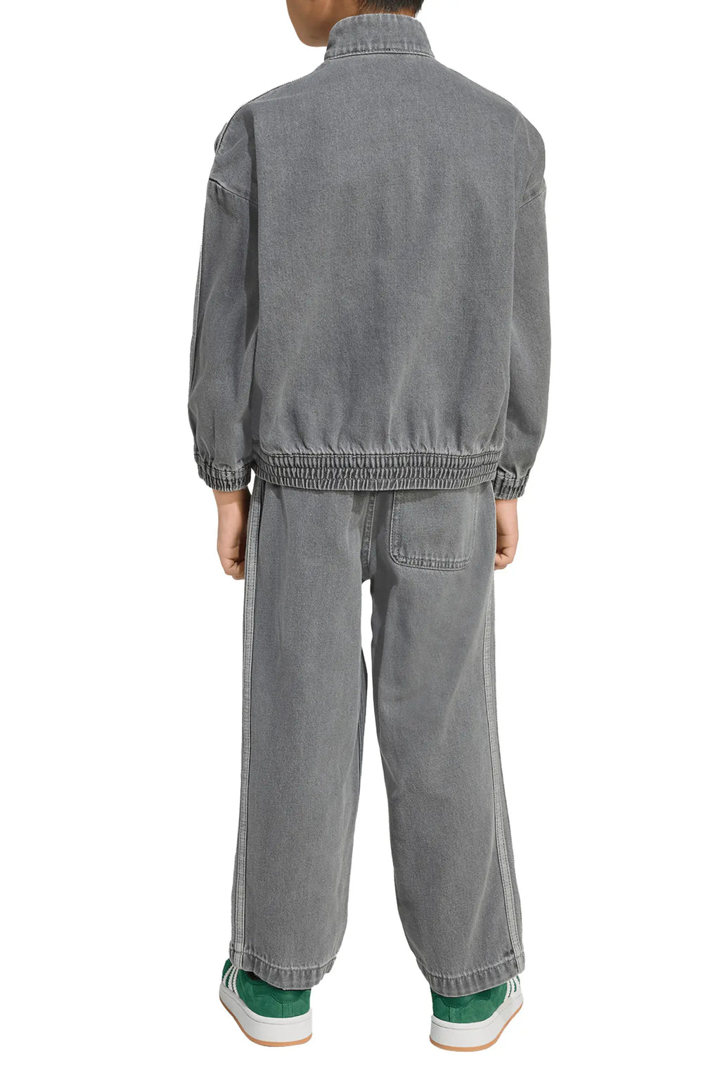 Adidas Denim Half Zip Sweatshirt & Sweatpants Set