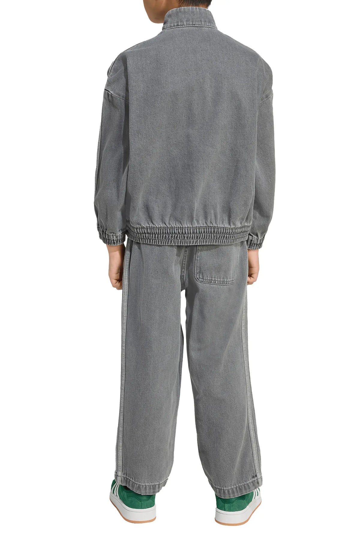 Adidas Denim Half Zip Sweatshirt & Sweatpants Set