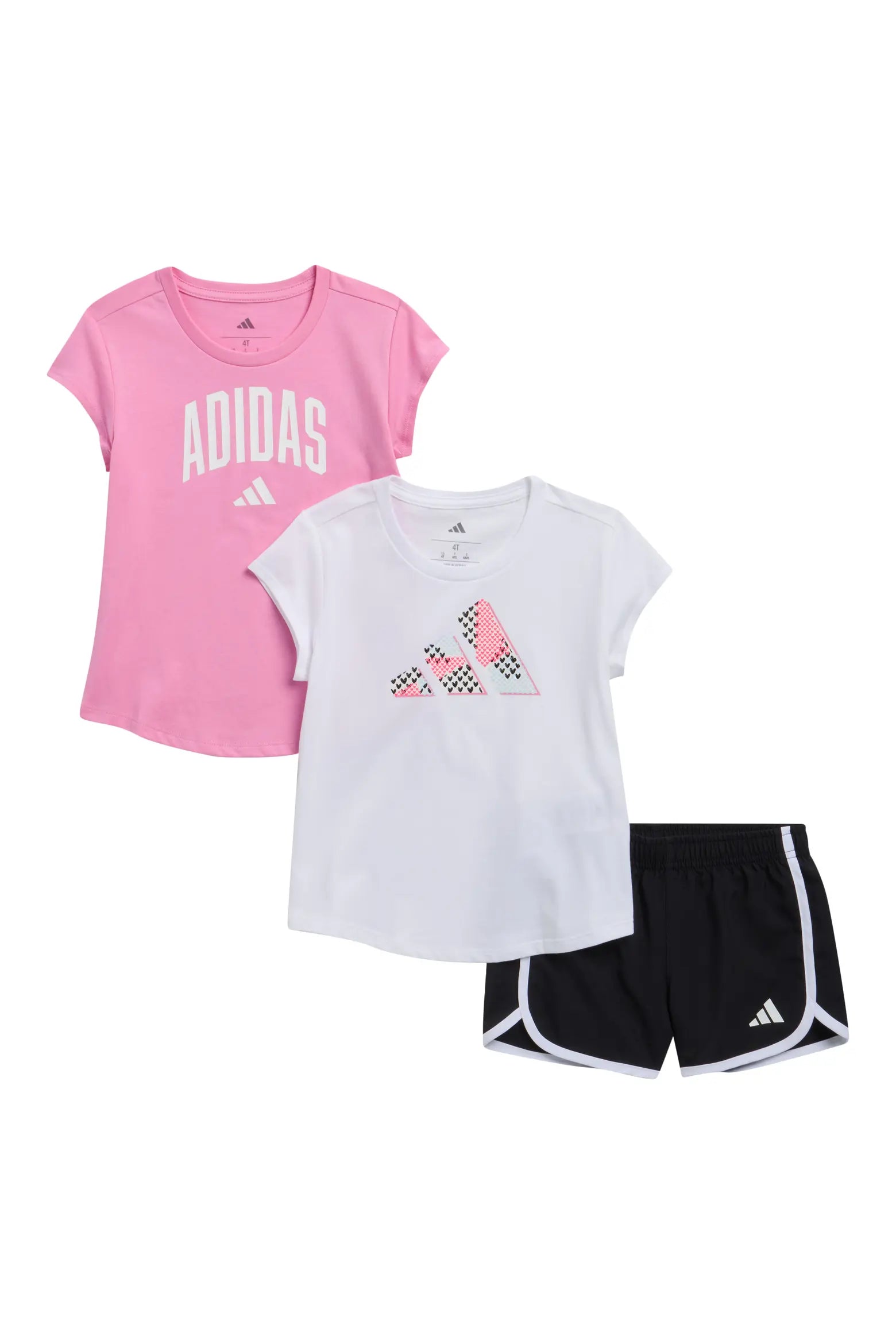Adidas 3-Piece Graphic T-Shirts & Shorts Set