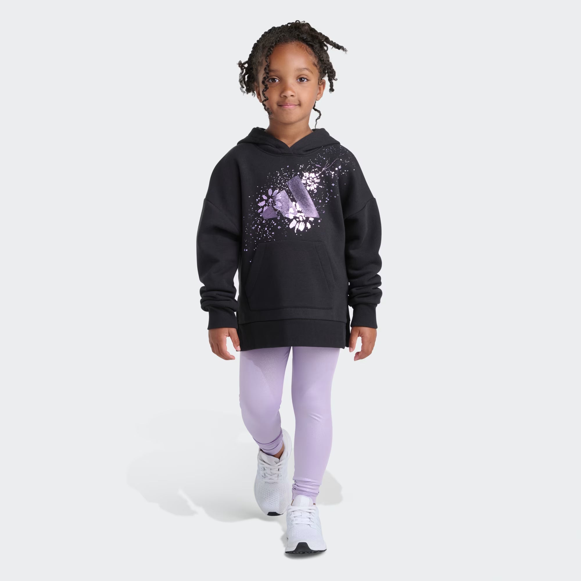 Adidas Long Sleeve Graphic Fleece Pullover & Jogger Set