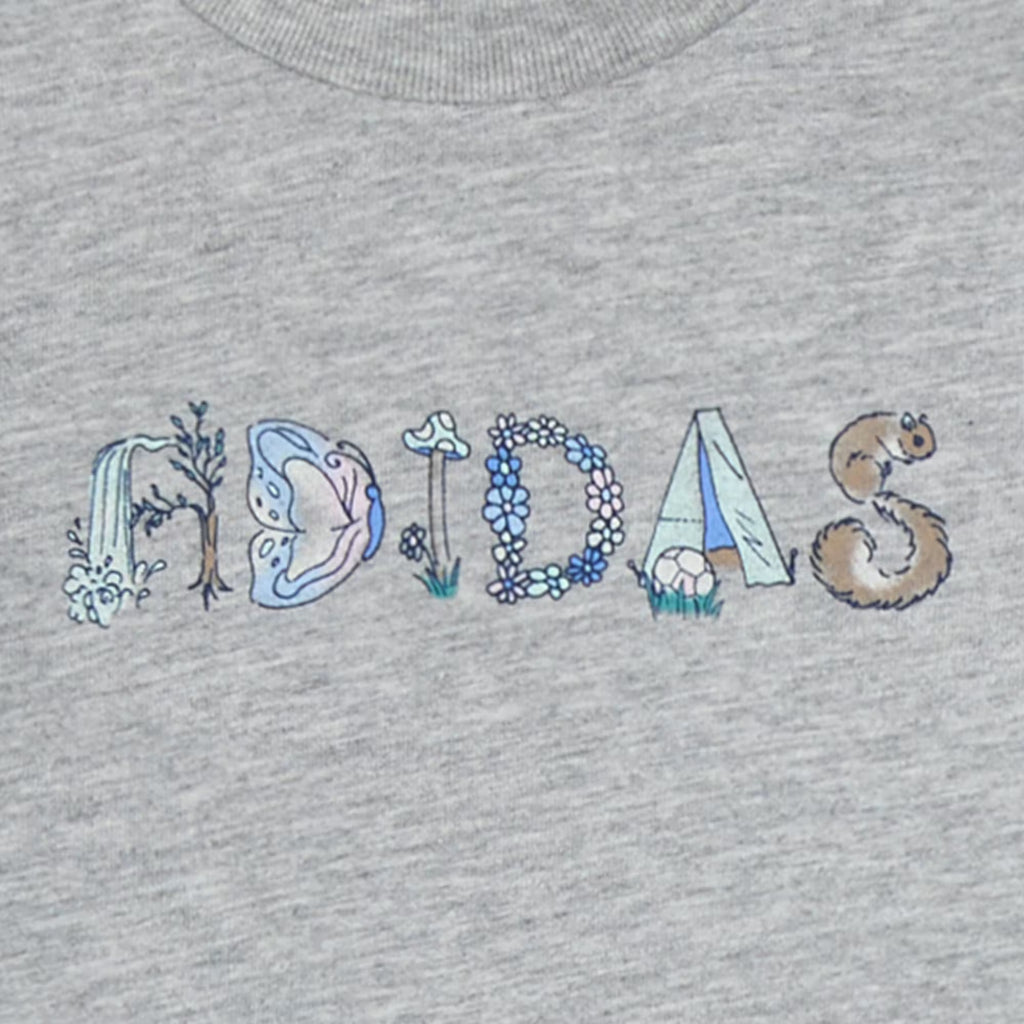 Adidas Long Sleeve Graphic Heather Tee & Flare Pant Set