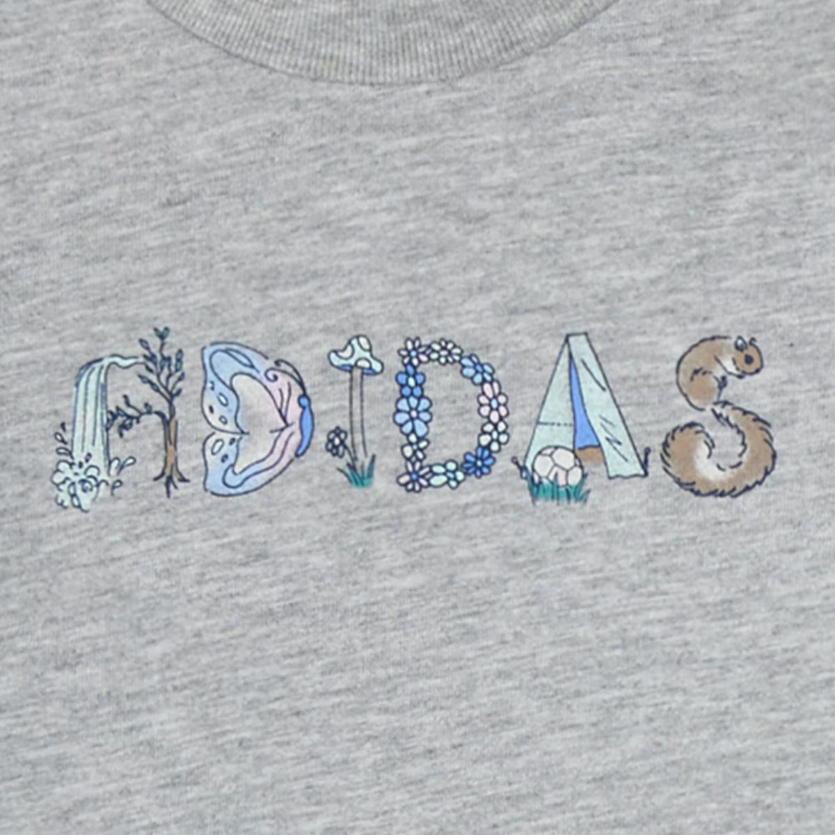 Adidas Long Sleeve Graphic Heather Tee & Flare Pant Set