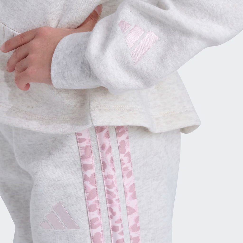 Adidas Long Sleeve Peplum Waist Heather Pullover & Elastic Waistband Heather Pant Set