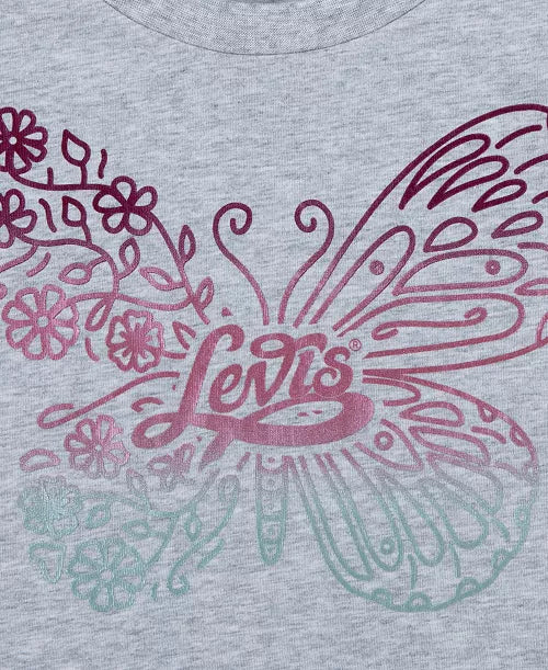 Levi's Butterfly Tee & Denim Belted Shorts Set