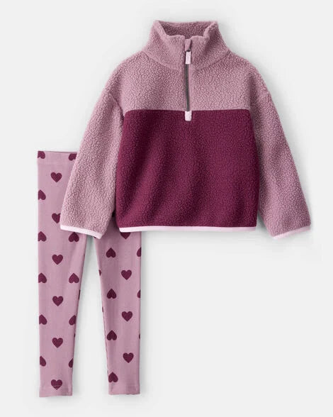 Carter's Sherpa Top & Ribbed Leggings Set