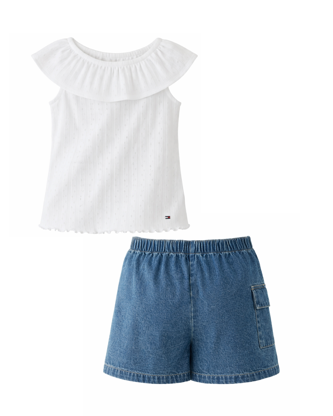 Tommy Hilfiger Cotton T-shirt & Denim Skort Set
