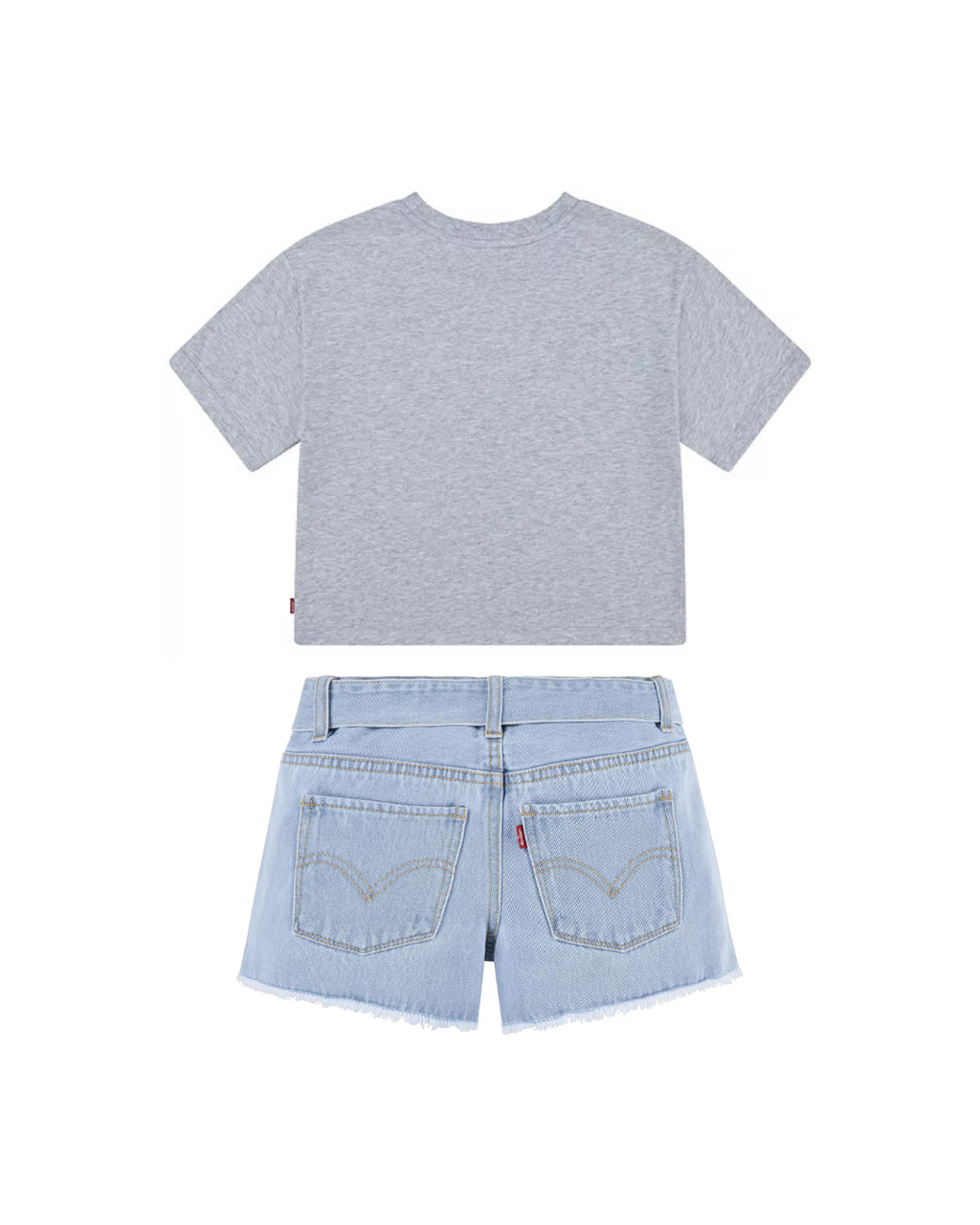 Levi's Butterfly Tee & Denim Belted Shorts Set