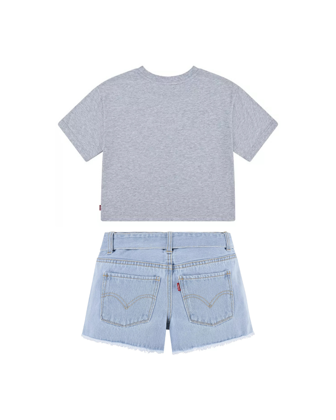 Levi's Butterfly Tee & Denim Belted Shorts Set