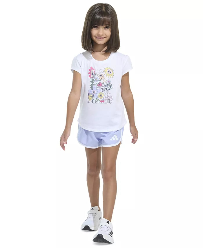 Adidas Cap Sleeve T-Shirt & Woven Shorts Set