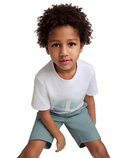 Calvin Klein Scenic Logo Short Sleeve Tee and Twill Shorts Set