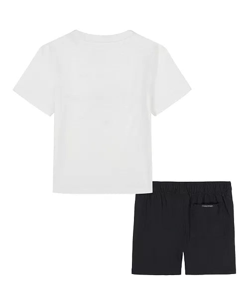 Calvin Klein Classic Logo T-Shirt and Tech Woven Shorts Set