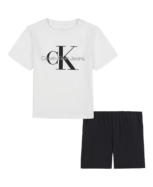 Calvin Klein Classic Logo T-Shirt and Tech Woven Shorts Set
