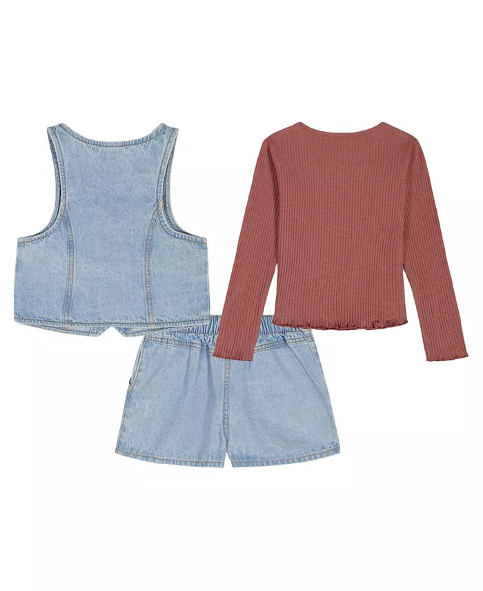 Calvin Klein 3-Piece Girls' T-Shirt, Vest and Skirt Set
