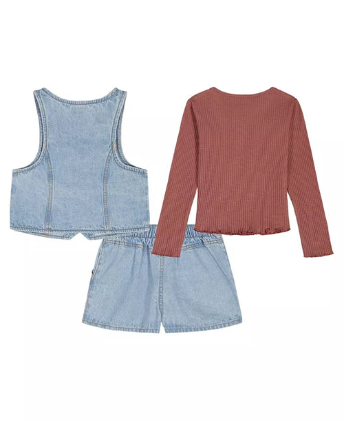 Calvin Klein 3-Piece Girls' T-Shirt, Vest and Skirt Set