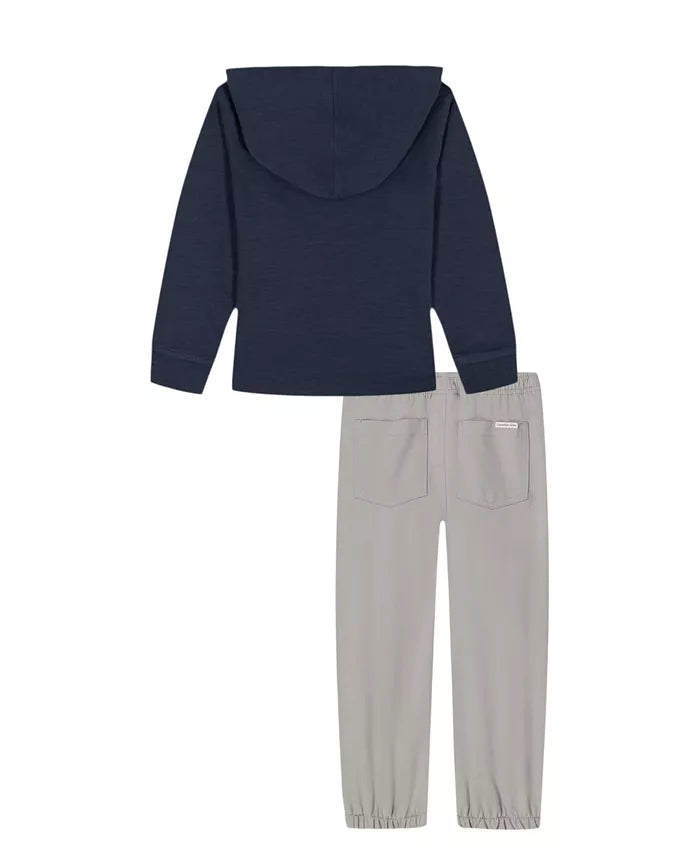 Calvin Klein Slub Pique Hoodie and Tech Twill Pants Set
