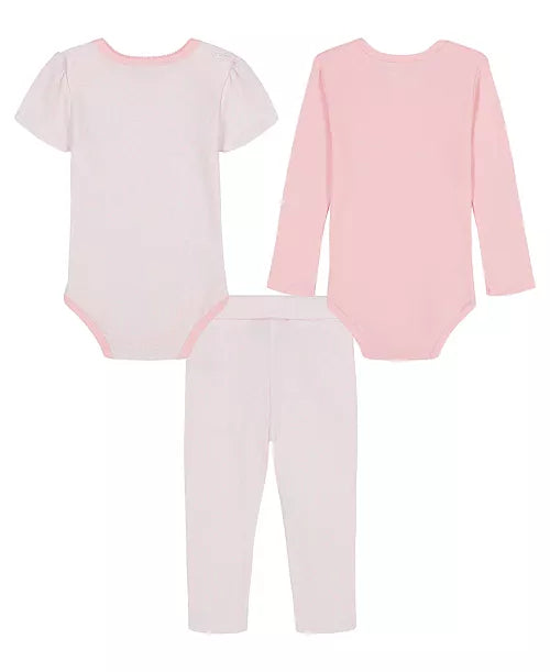 Tommy Hilfiger Baby Girls' Bodysuit and Pants, 3-Piece Set