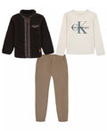 Calvin Klein Berber Shirt Jacket, Long-Sleeve T-Shirt and Joggers, 3-Piece Set