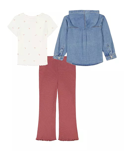 Calvin Klein Long-Sleeve Jacket, Top and Pants Set