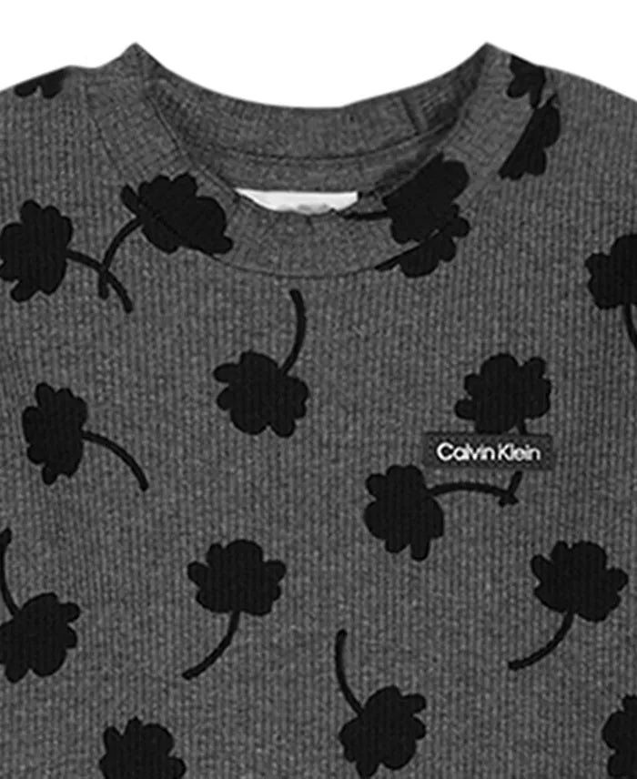 Calvin Klein Girls Ribbed Knit Top & Pants Set