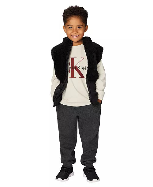 Calvin Klein Stand Collar Vest, T-Shirt and Joggers Set