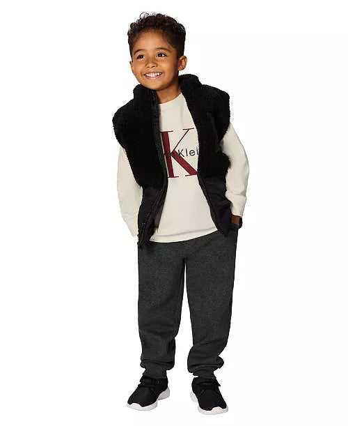 Calvin Klein Stand Collar Vest, T-Shirt and Joggers Set