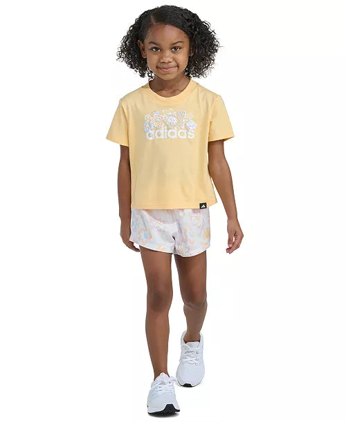 Adidas T-Shirt and Printed Woven Shorts Set