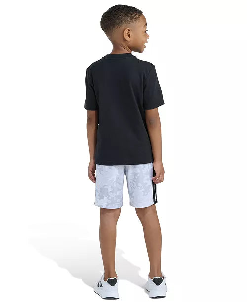 Adidas Shirt and Printed Camo Shorts Set