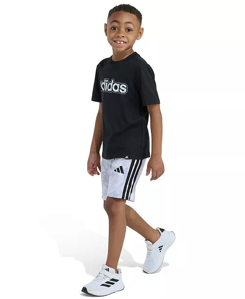 Adidas Shirt and Printed Camo Shorts Set