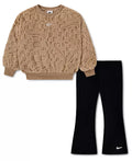 Nike Cozy Ribbed Crewneck Top & Flare Leg Pants Set