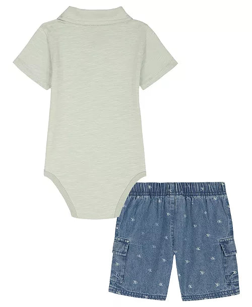 Calvin Klein  Polo Bodysuit & Shorts Set