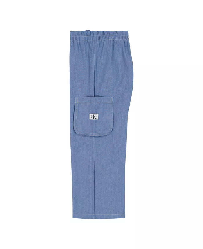Calvin Klein Square Neck T-Shirt and Wide Leg Denim Pants Set