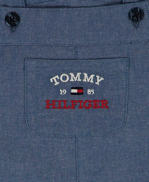 Tommy Hilfiger Striped Crewneck T-Shirt and Signature Denim Shortalls