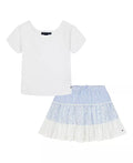 Tommy Hilfiger Ribbed T-Shirt & Seersucker Eyelet Skort
