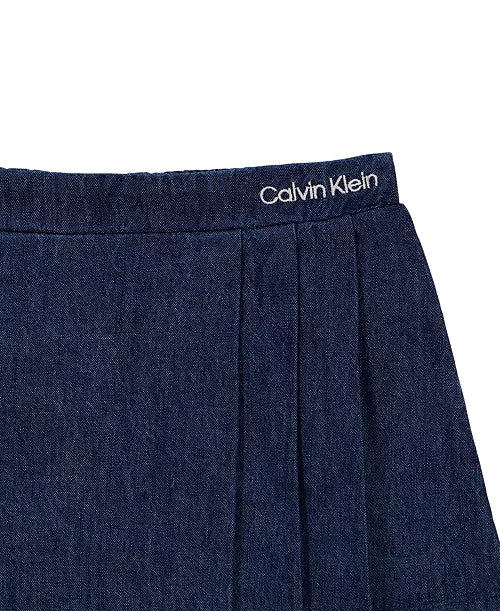 Calvin Klein Long-Sleeve Top and Denim Skort Set