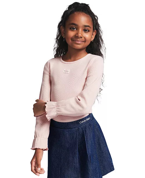 Calvin Klein Long-Sleeve Top and Denim Skort Set