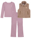 Calvin Klein Sherpa Flare Vest, T-Shirt and Leggings, 3-Piece Set
