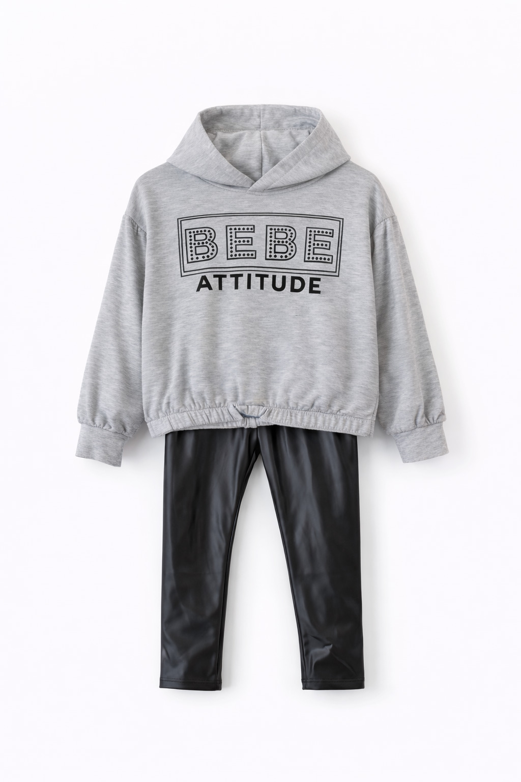 DKNY Fleeced Top & Faux Leather Pant Set