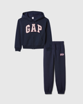 GAP Girl Fleeced Relaxed Gap Logo Zip Hoodie and Jogger Set