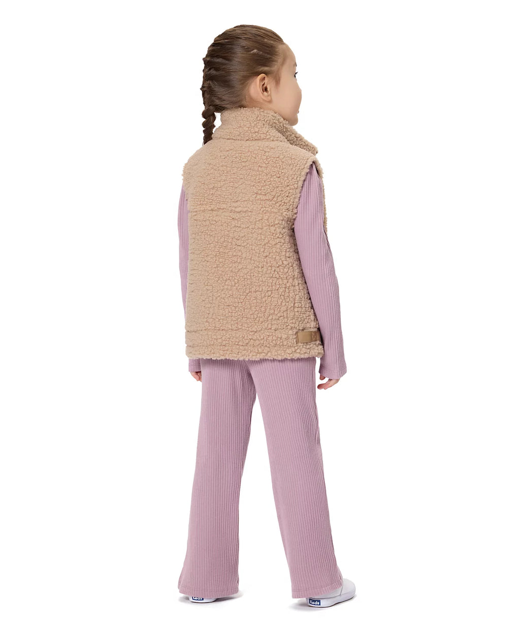 Calvin Klein Sherpa Flare Vest, T-Shirt and Leggings, 3-Piece Set