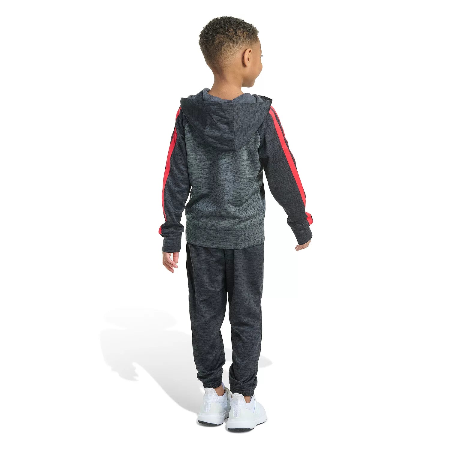 Adidas Melange Fleece Zip-Up Hoodie & Jogger Pants Set