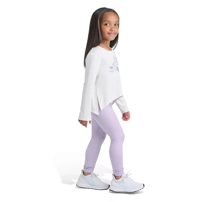 Adidas Long Sleeve Graphic Tee & Glitter Leggings Set